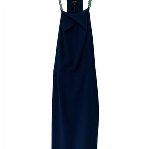 Laundry cocktail navy blue dress with keyhole back